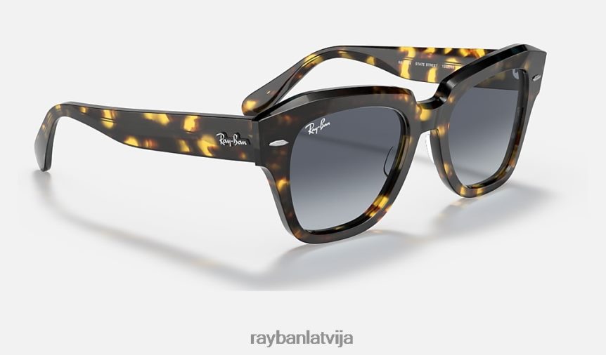 štata ielas plankums pulēta dzeltena havana/zila F0L86X1334 vīriešiem Ray-Ban saulesbrilles