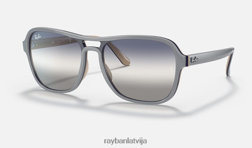 štata puses divgradients pulēta gaiši pelēka/zila/pelēka F0L86X1248 vīriešiem Ray-Ban saulesbrilles