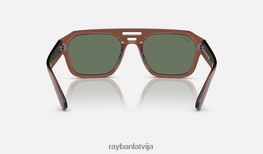 uz korigana bio bāzes pulēta caurspīdīga brūna/tumši zaļa F0L86X65 vīriešiem Ray-Ban saulesbrilles