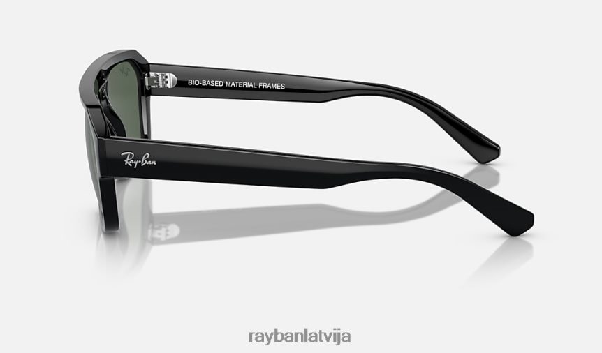 uz korigana bio bāzes pulēta melna/tumši zaļa F0L86X64 vīriešiem Ray-Ban saulesbrilles