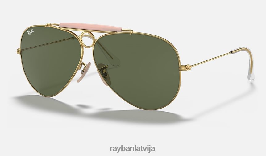 šāvējs pulēts zelts/zaļš F0L86X892 vīriešiem Ray-Ban saulesbrilles