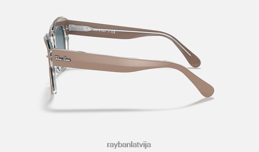 valsts iela pulēta bēša uz caurspīdīga/zila F0L86X624 vīriešiem Ray-Ban saulesbrilles