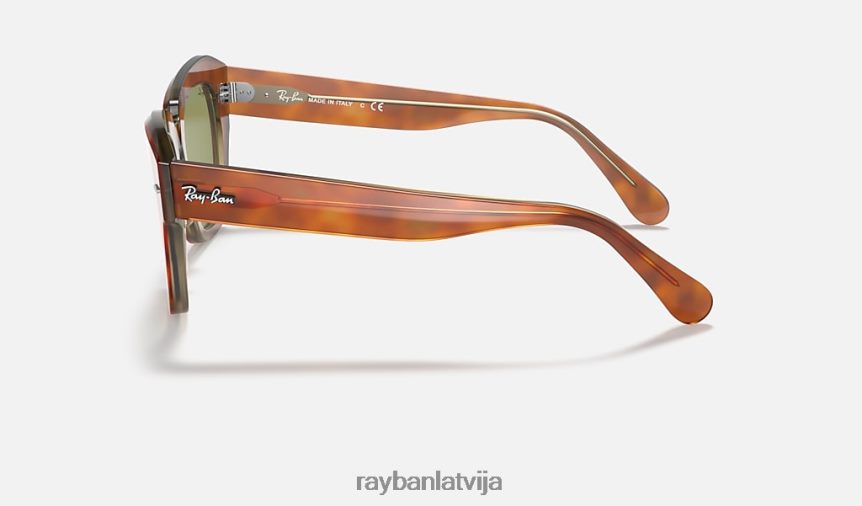 valsts iela pulēta havana uz caurspīdīga bēša/gaiši zaļa F0L86X623 vīriešiem Ray-Ban saulesbrilles