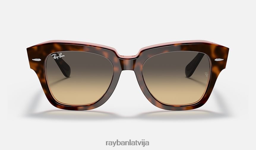 valsts iela pulēta havana uz caurspīdīga rozā/brūna/zila F0L86X619 vīriešiem Ray-Ban saulesbrilles