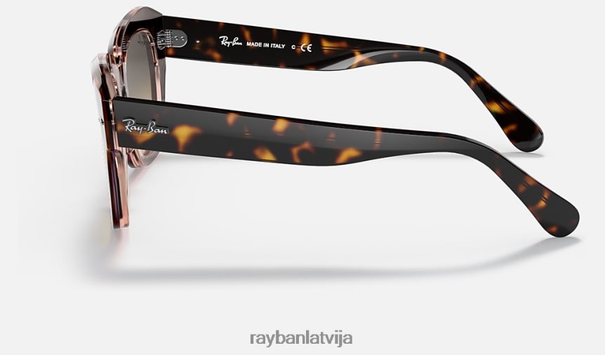 valsts iela pulēta havana uz caurspīdīga rozā/brūna/zila F0L86X619 vīriešiem Ray-Ban saulesbrilles