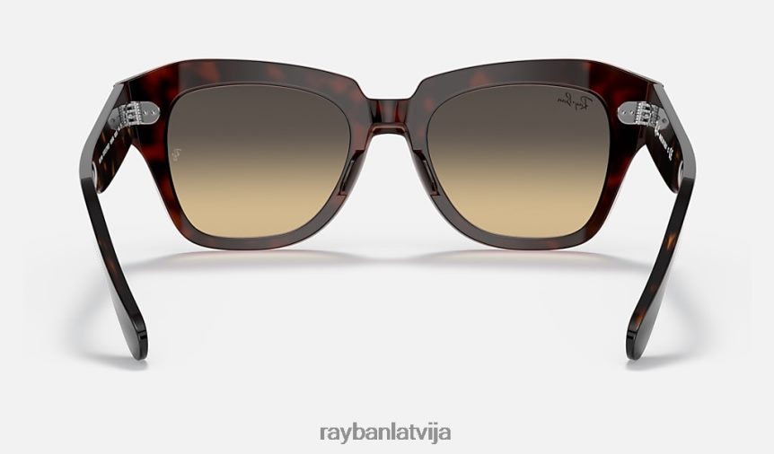 valsts iela pulēta havana uz caurspīdīga rozā/brūna/zila F0L86X619 vīriešiem Ray-Ban saulesbrilles