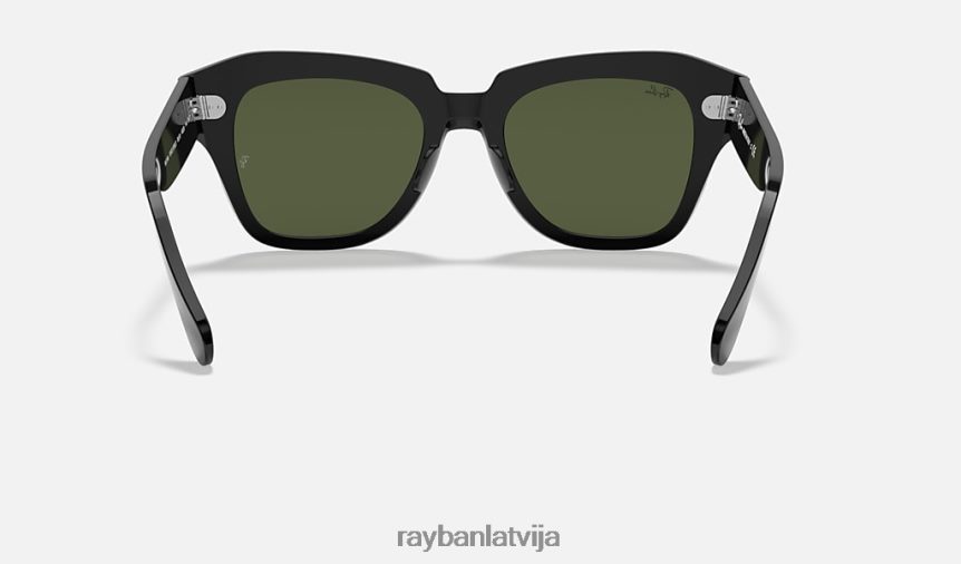 valsts iela pulēta melna/zaļa F0L86X621 vīriešiem Ray-Ban saulesbrilles