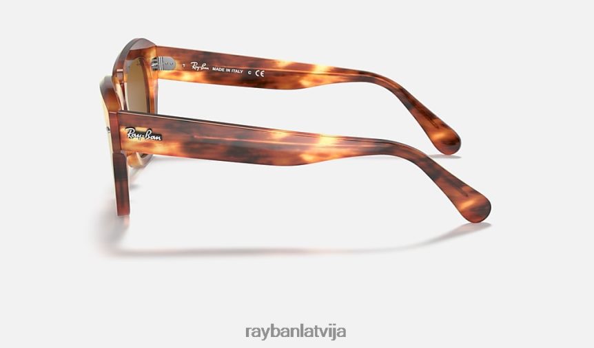 valsts iela pulēta svītraina havana/brūna F0L86X622 vīriešiem Ray-Ban saulesbrilles