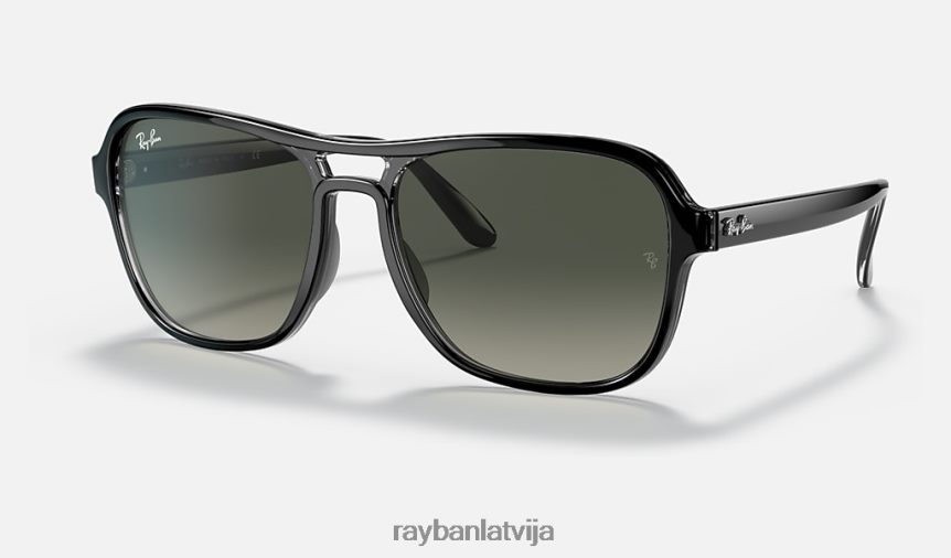 valsts puse pulēta melna/pelēka F0L86X1236 vīriešiem Ray-Ban saulesbrilles