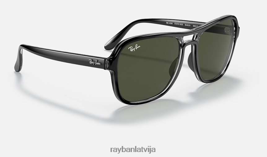 valsts puse pulēta melna/zaļa F0L86X1233 vīriešiem Ray-Ban saulesbrilles
