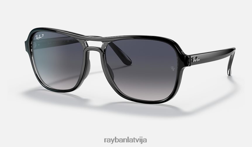 valsts puse pulēta melna/zila/pelēka F0L86X1237 vīriešiem Ray-Ban saulesbrilles