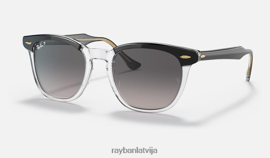 vanags pulēta melna uz caurspīdīga/pelēka F0L86X173 vīriešiem Ray-Ban saulesbrilles