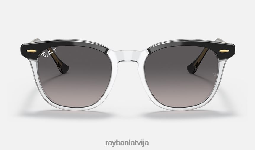vanags pulēta melna uz caurspīdīga/pelēka F0L86X173 vīriešiem Ray-Ban saulesbrilles