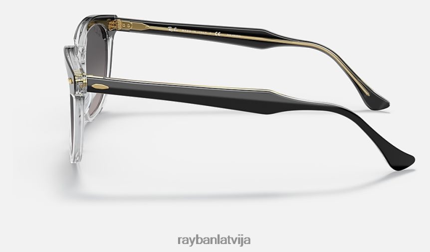 vanags pulēta melna uz caurspīdīga/pelēka F0L86X173 vīriešiem Ray-Ban saulesbrilles