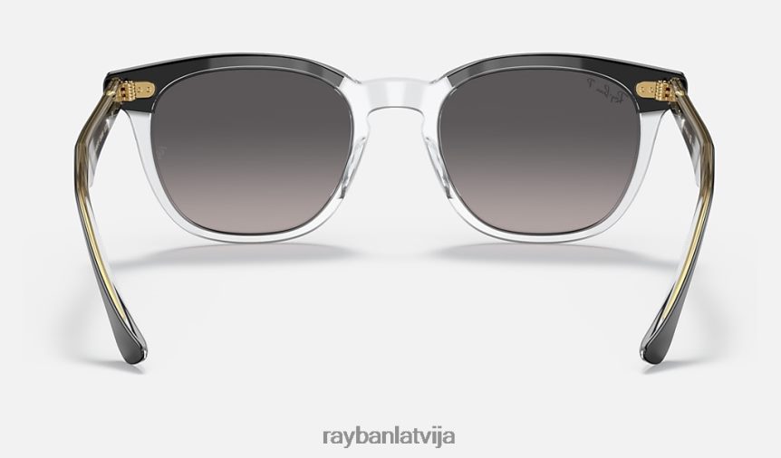 vanags pulēta melna uz caurspīdīga/pelēka F0L86X173 vīriešiem Ray-Ban saulesbrilles