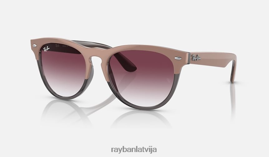 varavīksnene pulēta bēša uz caurspīdīga pelēka/violeta F0L86X1088 vīriešiem Ray-Ban saulesbrilles