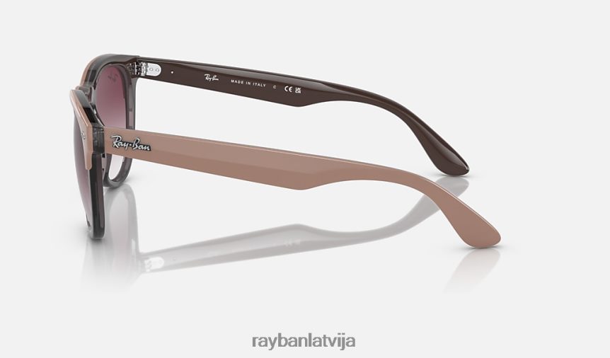 varavīksnene pulēta bēša uz caurspīdīga pelēka/violeta F0L86X1088 vīriešiem Ray-Ban saulesbrilles