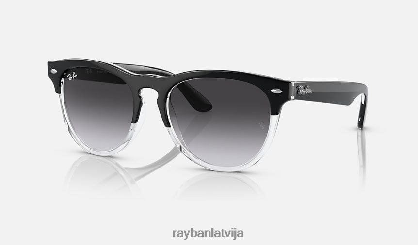 varavīksnene pulēta melna uz caurspīdīga/pelēka F0L86X1090 vīriešiem Ray-Ban saulesbrilles