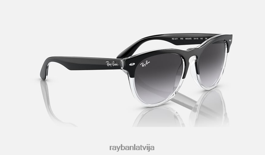 varavīksnene pulēta melna uz caurspīdīga/pelēka F0L86X1090 vīriešiem Ray-Ban saulesbrilles