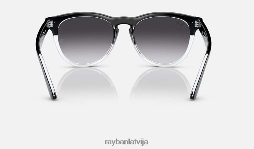 varavīksnene pulēta melna uz caurspīdīga/pelēka F0L86X1090 vīriešiem Ray-Ban saulesbrilles