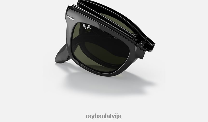 wayfarer saliekamā klasika pulēta melna/zaļa F0L86X223 vīriešiem Ray-Ban saulesbrilles
