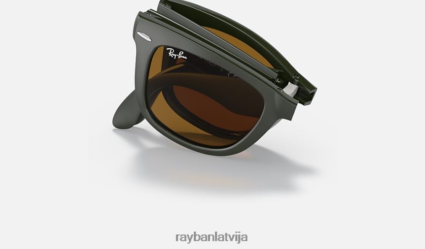 wayfarer saliekamā klasika pulēta militāri zaļa/brūna F0L86X227 vīriešiem Ray-Ban saulesbrilles