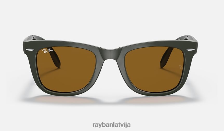 wayfarer saliekamā klasika pulēta militāri zaļa/brūna F0L86X227 vīriešiem Ray-Ban saulesbrilles