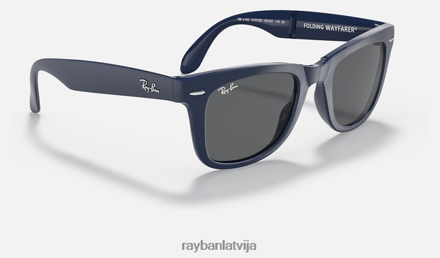 wayfarer saliekamā klasika pulēta zila/tumši pelēka F0L86X226 vīriešiem Ray-Ban saulesbrilles